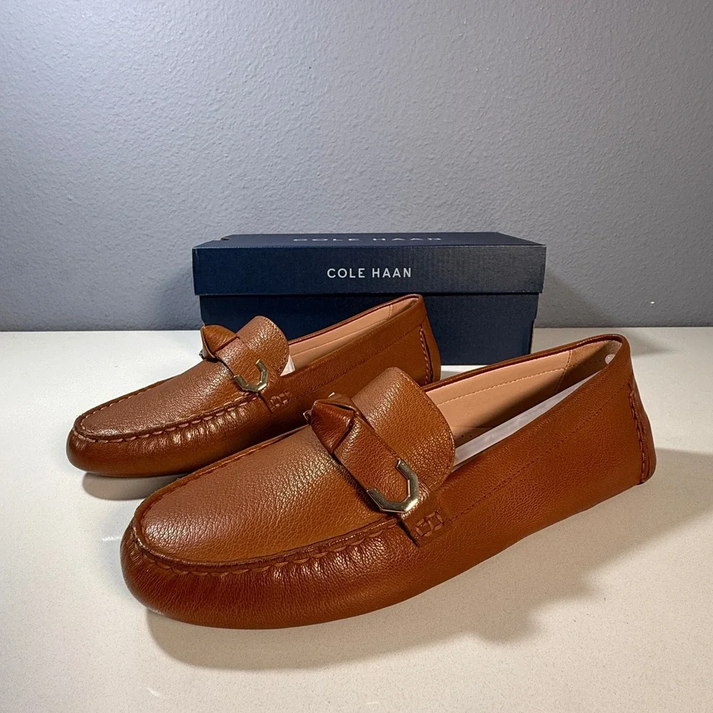 Cole Haan Evelyn Bow Driver Loafer Shoes‎ Leather Women Size 6.5